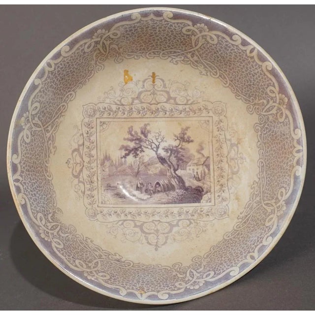 English Gipsy Transfer Decorated English Ironstone Pedestal Bowl For Sale - Image 3 of 8