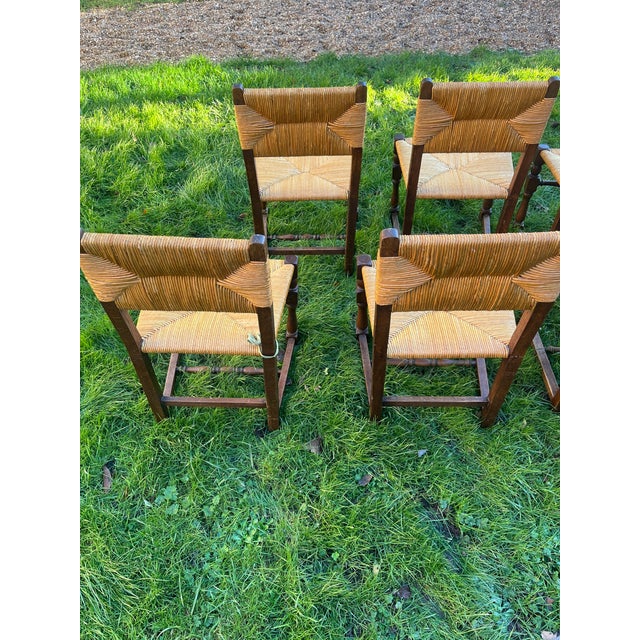 Wood and Straw Chair attributed to Charles Dudouyt, 1930s For Sale - Image 10 of 12