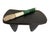 This striking large Chinese calligraphy brush features a jade color soapstone handle dyed amber and ox bone accents,...
