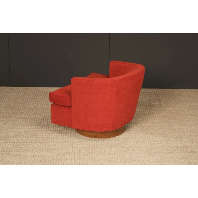 Harvey Probber Swivel Club Chair, circa 1960s, Reupholstered and Refinished For Sale - Image 9 of 12
