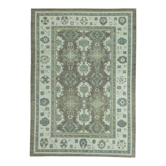 Turkish Oushak Rug 9' x 12'7" #19395 For Sale