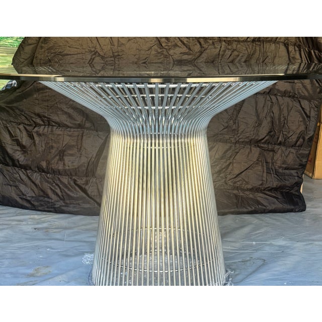 Mid-Century Modern Nickel and Glass Dining Table Attributed to Warren Platner for Knoll For Sale In Los Angeles - Image 6 of 8