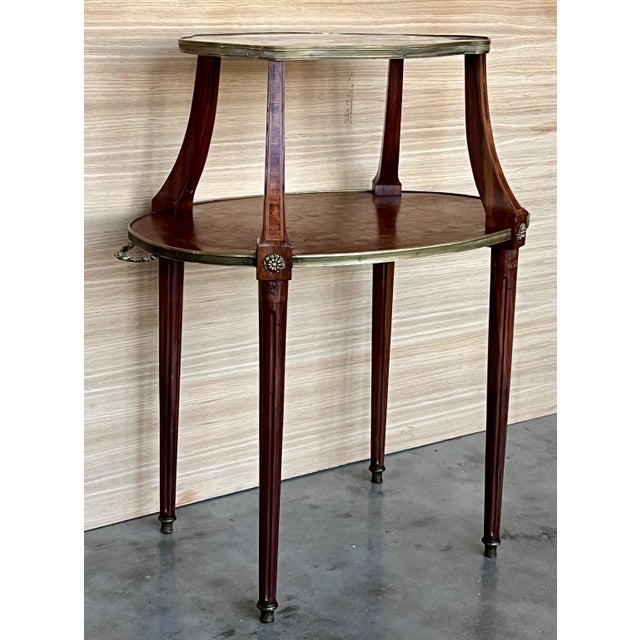 Wood Late 19th Century French Two-Tier Mahogany Dessert Stand Manner of Louis XVI For Sale - Image 7 of 17
