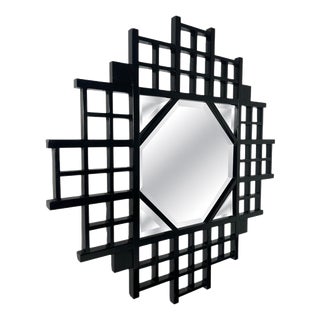 Mid-Century Mirror with Wooden Frame, 1960s For Sale