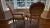Set of 7 French Louis XVI Style Oval Back Dining Chairs – Distressed Painted Finish & Quilted Upholstery For Sale - Image 4 of 16
