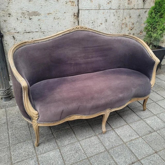Napoleon III Corbeille Sofa in Grey Oak, France, 1990s For Sale - Image 10 of 18