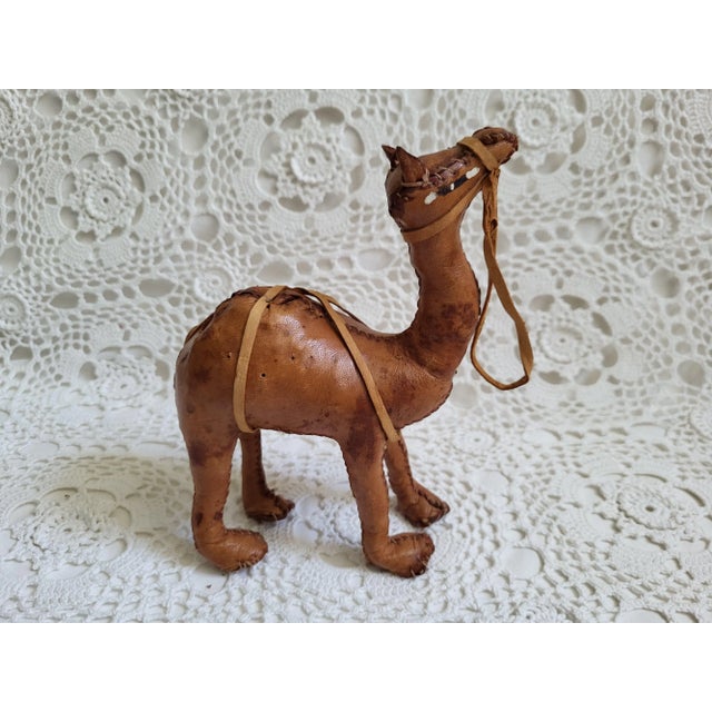 1960s Brown Leather Camel Figurine For Sale - Image 4 of 6