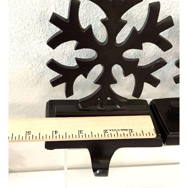 Modern Lot of 2 Wrought Iron Black Mantel Ornament/Stocking Hangers 1990-1999 For Sale - Image 3 of 3