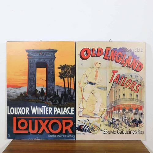 Orange Panels with Louxor England Advertising Poster Prints, Set of 2 For Sale - Image 8 of 8