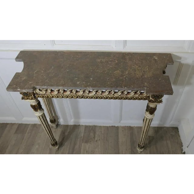 French Style Carved and Painted Console Table For Sale - Image 5 of 7