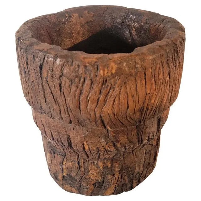 Wood 19thc Burl Wood Bucket / Container For Sale - Image 7 of 7