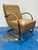 Stylish Classic Home Leather Accent Chair, metal frame. Camel color leather. Original Retail $1280. Showroom floor sample.
