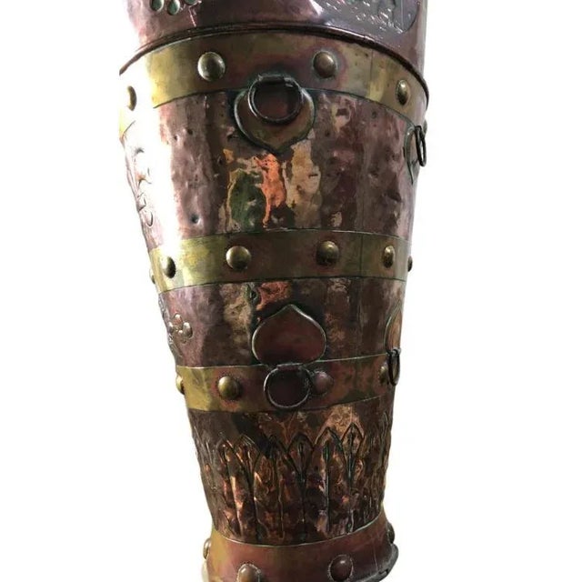 Metal Large 19th Century Brass and Copper Coal Bucket For Sale - Image 7 of 8