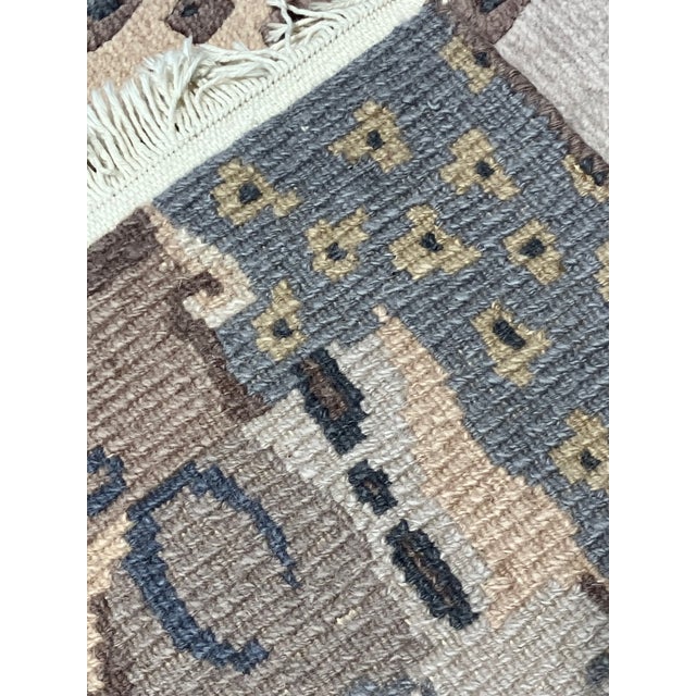 2000 - 2009 Hand-Knotted Art Deco Style Nepal Rug 2'11" X 5'2" For Sale - Image 5 of 6
