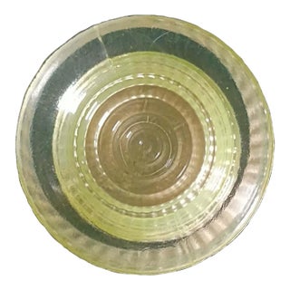 Antique Ribbed Uranium Glass Toothpick Holder | Vaseline Glass | Uv Reactive For Sale