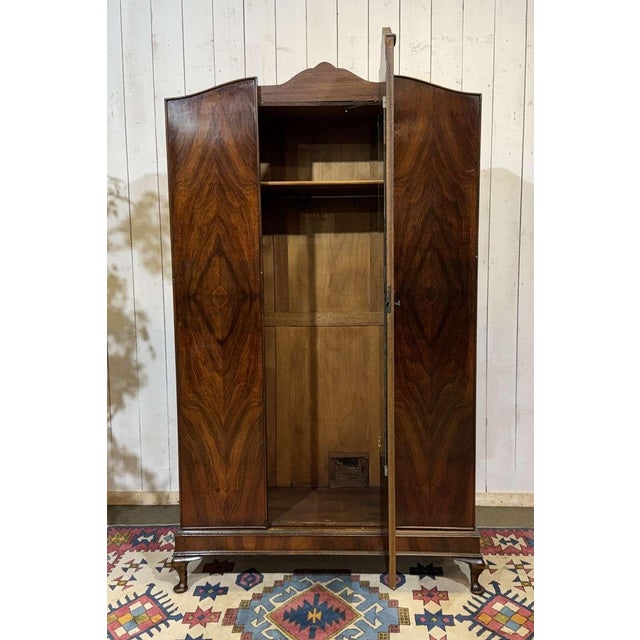 Wood English Walnut Wardrobe, 1930s For Sale - Image 7 of 18