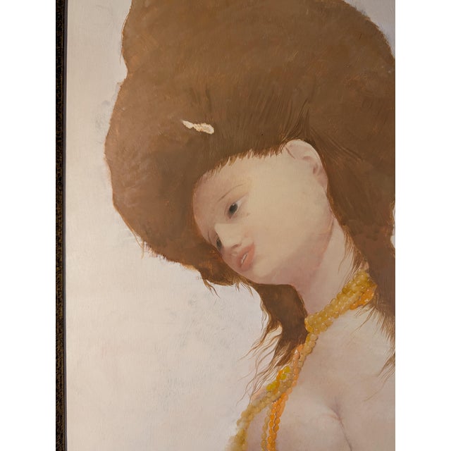 Mid-Century Modern 1969 Karl Otto Bachmann Mid-Century Female Figure Painting on Board For Sale - Image 3 of 4
