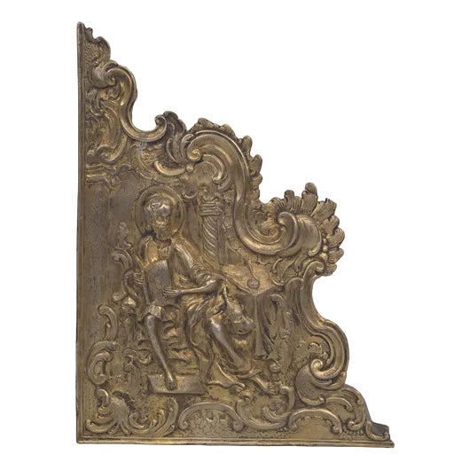 Guilded Silver Fragment with Bible Silver Case Motif For Sale