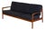 Teak Black 3 Seater Sofa Couch Mid Century Modern Wooden Living Room Lounge Denmark 1960s For Sale