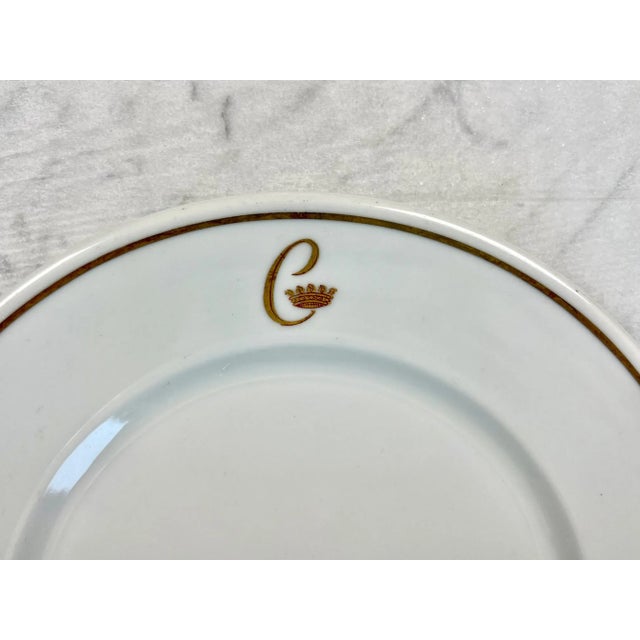Vintage Hôtel De Crillon Paris Plate | Gda Limoges Crowned C Monogram, Gold Rim For Sale In San Francisco - Image 6 of 9