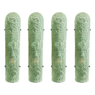 Hammered Green Graniglia Murano Glass Wall Sconces by Simoeng from Simoeng, Set of 4 For Sale