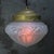 1950s Vintage Industrial Frosted Glass and Brass Pendant Lamp For Sale - Image 5 of 9