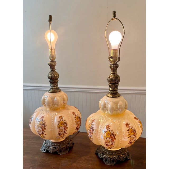 Mid 20th Century Carl Falkestein Bubble Regency Beaded Lamps - a Pair For Sale - Image 4 of 12