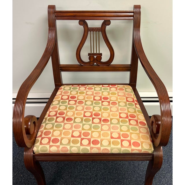 2000 - 2009 Thomasville Collectors Edition Lyre Back Armchairs - A Pair For Sale - Image 5 of 11