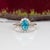 2020s 3.4Ct Cambodian Blue Zircon Ring With Natural Diamond Accents: Solid 14k Gold, Size 6.75 For Sale - Image 5 of 9