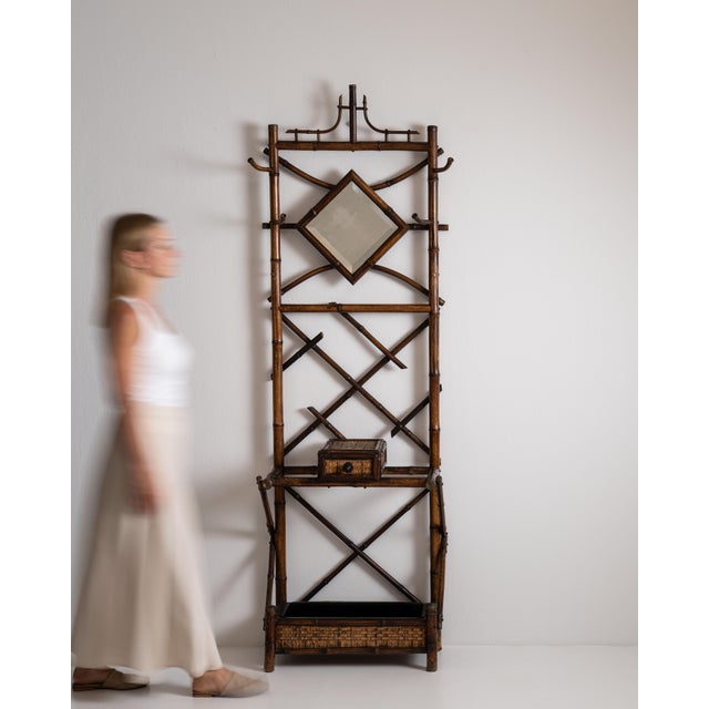 1900 - 1909 France Chocolate Bamboo Coat Rack For Sale - Image 13 of 15
