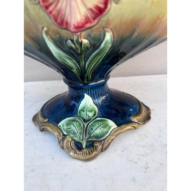 1900 - 1909 Austrian Majolica Lily Jardinière Greiner & Sohn, Circa 1900 For Sale - Image 5 of 9