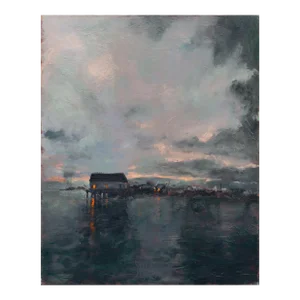 'Provincetown, Dusk' by Donald Hildreth, 1997, Evening Seascape, Massachusetts Harbor Lights