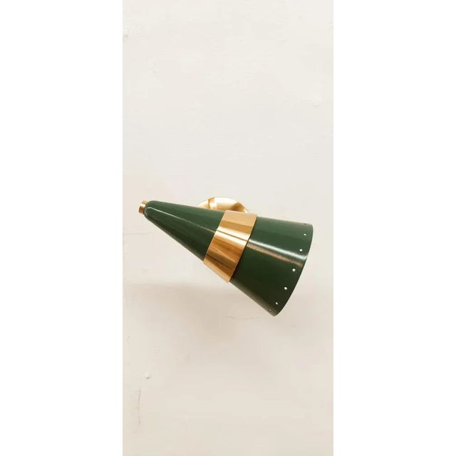 Adjustable Sconce in Green and Gold For Sale - Image 4 of 11