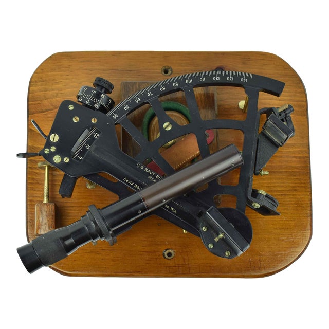 Authentic 1944 Mounted David White Sextant Ship Navigator Wall Decor Usa For Sale