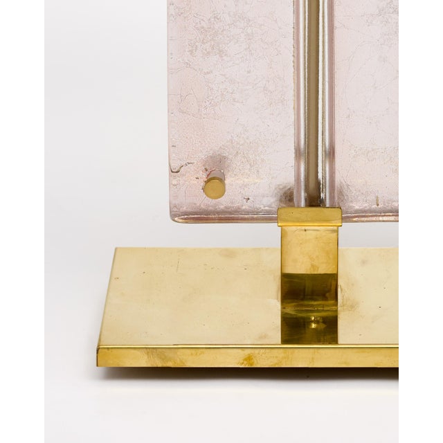 2020s Single Venetian Glass, Pink and Gold Slab Lamp, Murano For Sale - Image 5 of 11