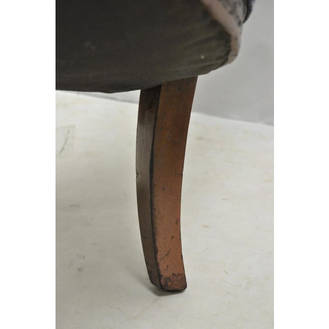 Antique French Renaissance Louis XV Style Carved Walnut Wingback Arm Chair For Sale - Image 16 of 18