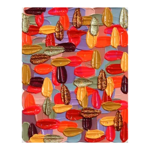 Textured Playful Abstract Painting "Lipstick Pink" Original Artwork by Shiri Phillips