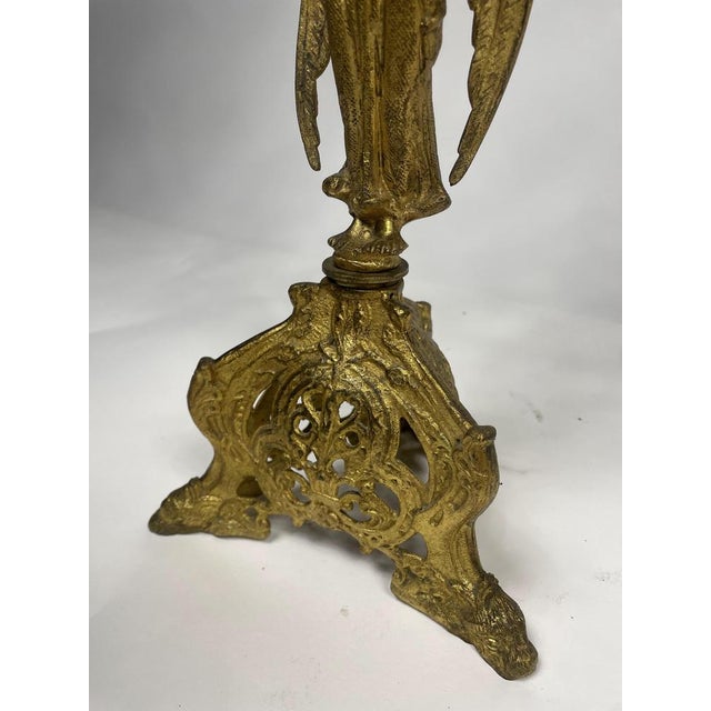 Antique Candleholders in Golden Bronze, Set of 2 For Sale - Image 6 of 15
