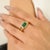 A timeless and elegant statement piece, this Vintage Style Natural Green Emerald Signet Unisex Ring in 14k Solid Yellow...