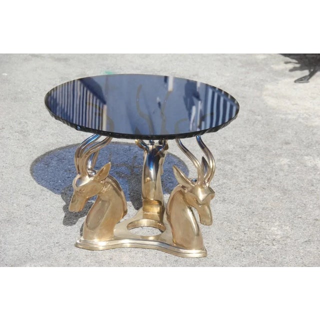 Mid-Century Cobalt & Brass Deer Coffee Table, 1960s For Sale - Image 12 of 18
