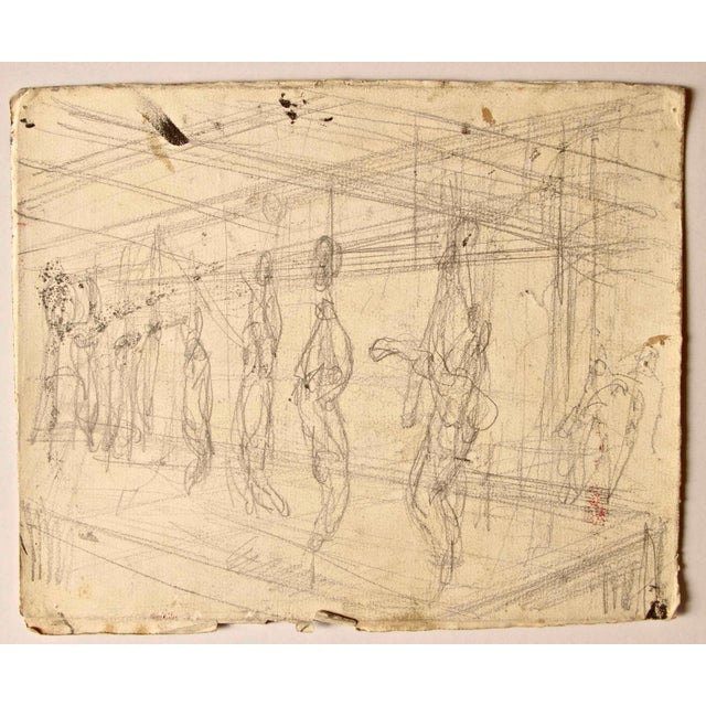 Pencil drawing on paper. Not signed. Good condition. This piece is attributed to the mentioned designer/maker. It has no...