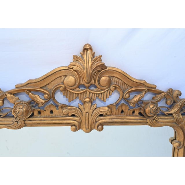 Rococo Italian Overmantel Gilt Frame Mirror For Sale - Image 4 of 6