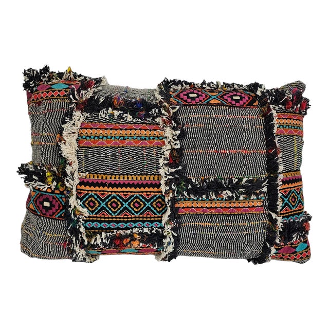 Boho Style Black Pillow Cotton For Sale