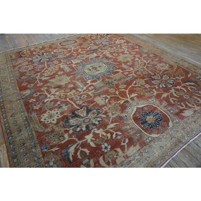 19th Century 19th Century Persian Ziegler Sultanabad Carpet ( 8'10" x 9'4" - 269 x 284 ) For Sale - Image 5 of 12