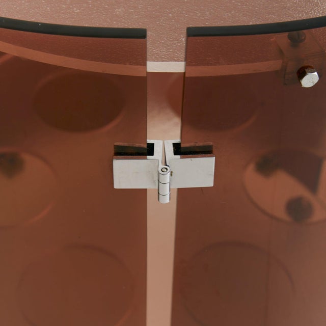 French Cylindrical Plexiglass Bar Cart, 1970s For Sale - Image 13 of 18