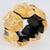 2000 - 2009 Monies Massive Black Resin and Gold Foil Stretch Bracelet Bangle For Sale - Image 5 of 10