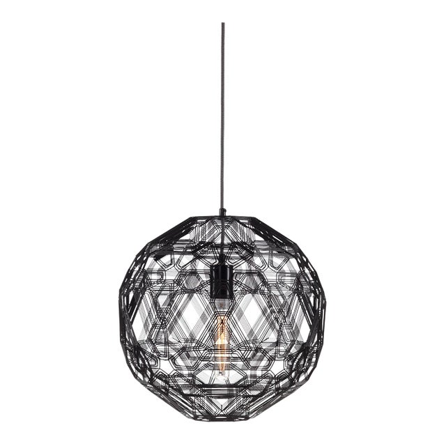 Galvanized Iron Pendant Light, Black, 29.5" Diameter - Zattelite 75 by Oggetti For Sale