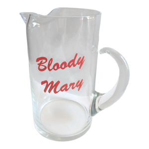 Vintage West Virginia Glass Bloody Mary Glass Pitcher Barware