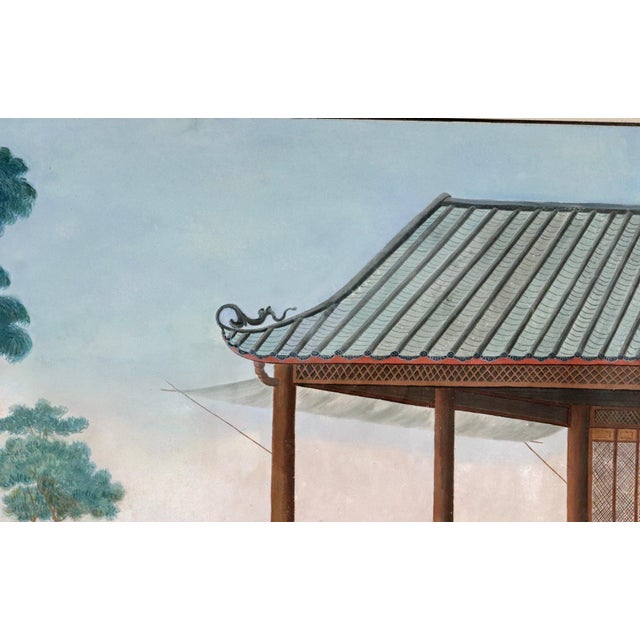 Fine China Trade Watercolor on Paper: Silk Processing—Feeding of Silkworms Circa 1780–1820 For Sale - Image 9 of 13