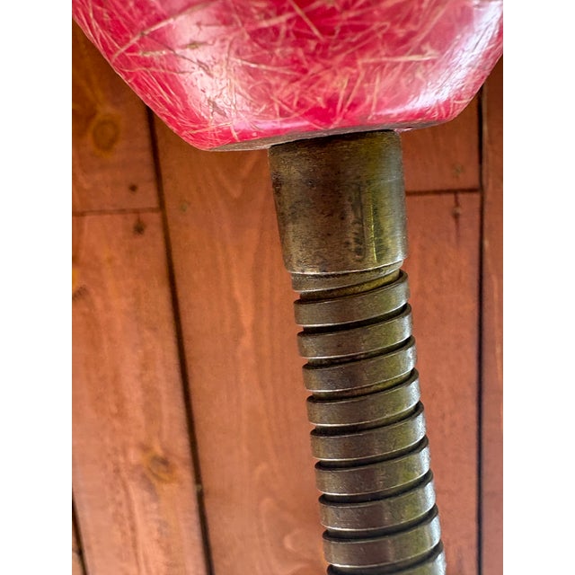 Mid Century Modern Atomic Age Tall Gooseneck Floor Lamp With Brass Toned Base For Sale - Image 4 of 6